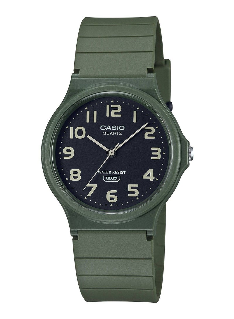 CASIO ساعة كاسيو التناظرية المقاومة للماء بسوار من الراتنج - MQ-24UC-3BDF - 34 ملم - Image 1