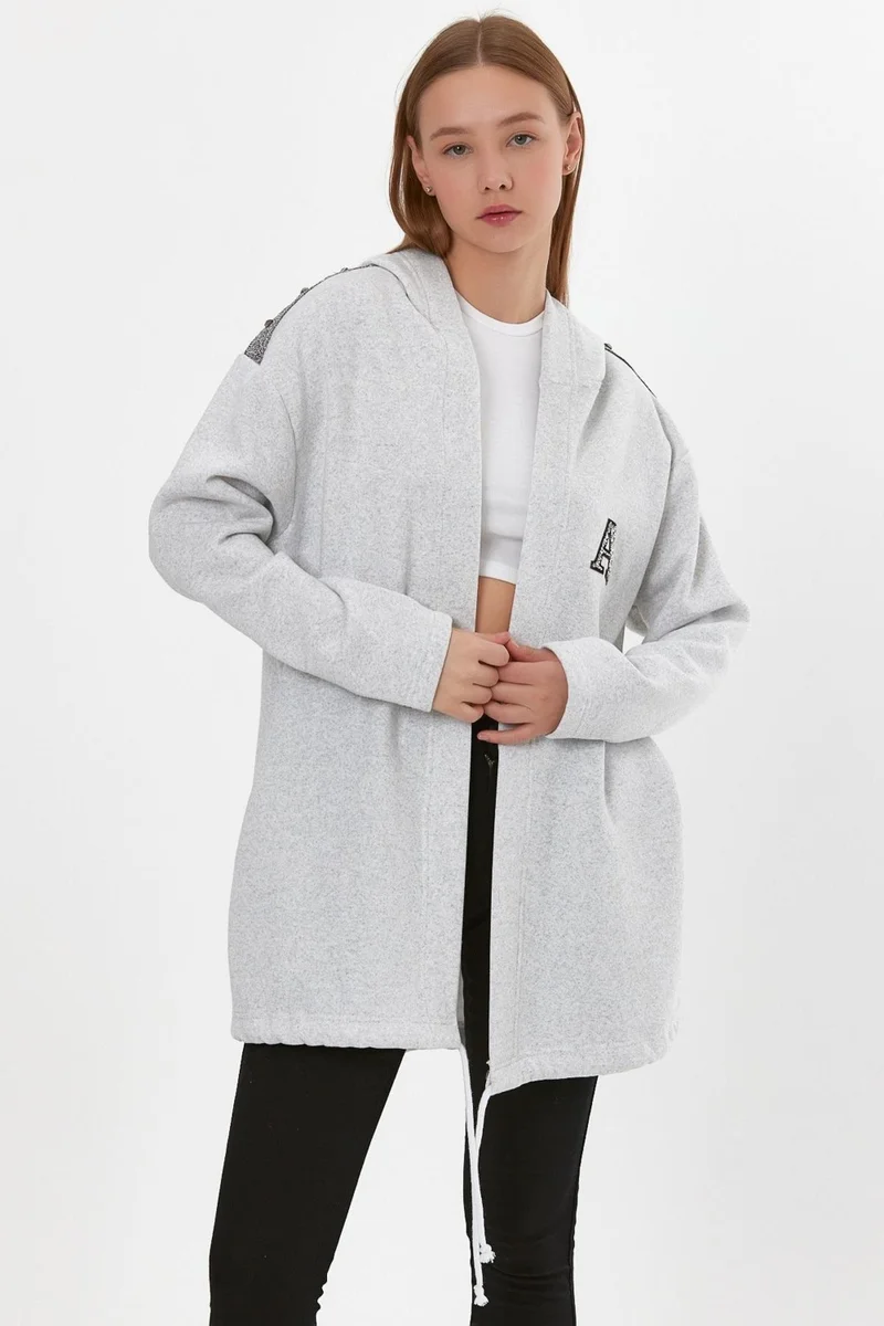 Alexander Gardi Hooded Long Cardigan with Shoulder Detail (B22-30305)