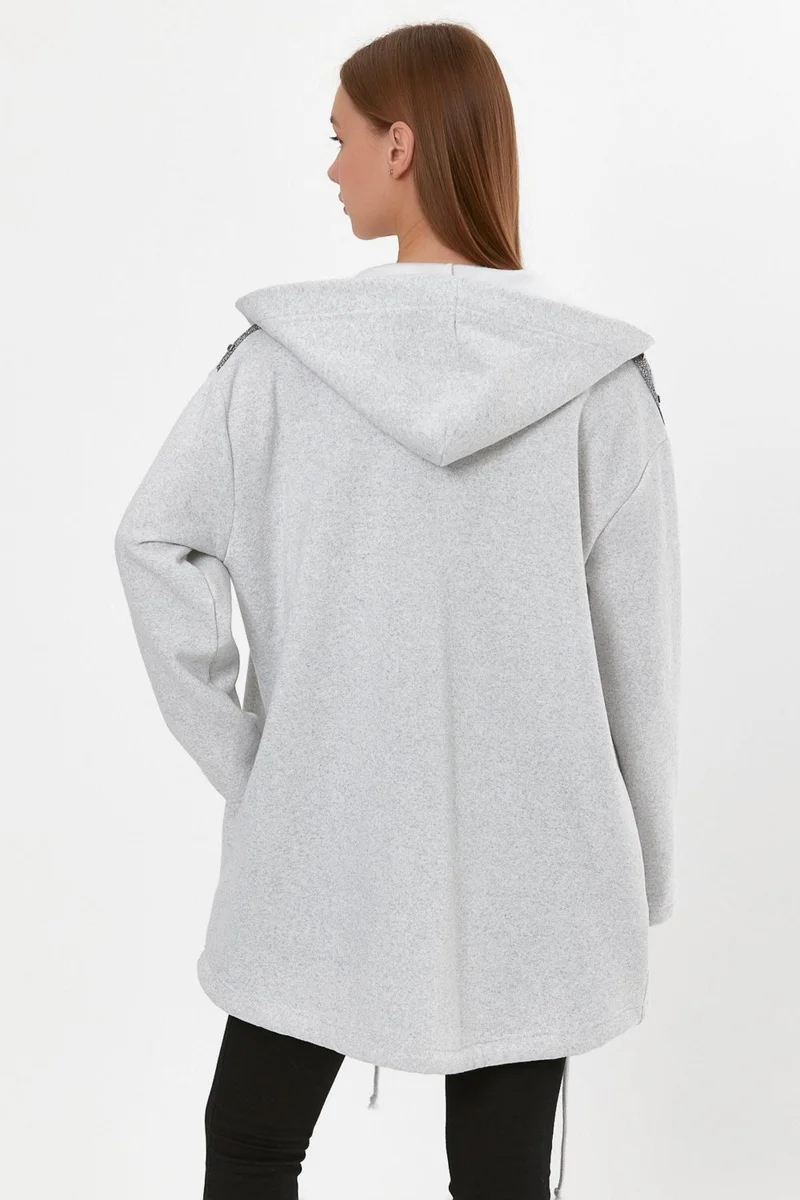 Alexander Gardi Hooded Long Cardigan with Shoulder Detail (B22-30305)