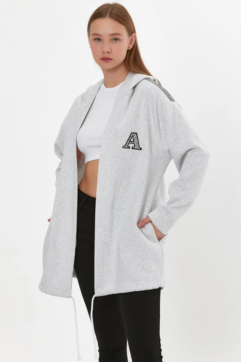 Alexander Gardi Hooded Long Cardigan with Shoulder Detail (B22-30305)