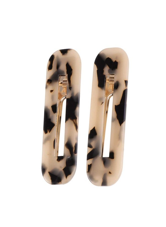 Lurrose 2 Pcs Tortoise Shell Hair Clips Leopard Barrettes Vintage Hair Clip for Girls - Image 1