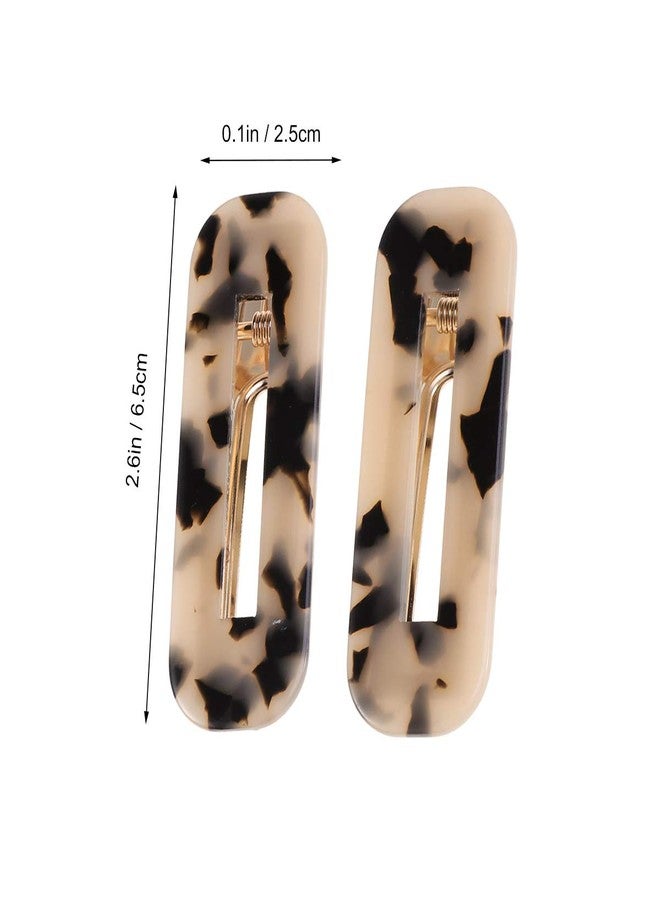 Lurrose 2 Pcs Tortoise Shell Hair Clips Leopard Barrettes Vintage Hair Clip for Girls - Image 2