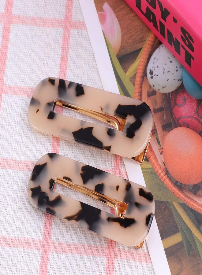 Lurrose 2 Pcs Tortoise Shell Hair Clips Leopard Barrettes Vintage Hair Clip for Girls - Image 4
