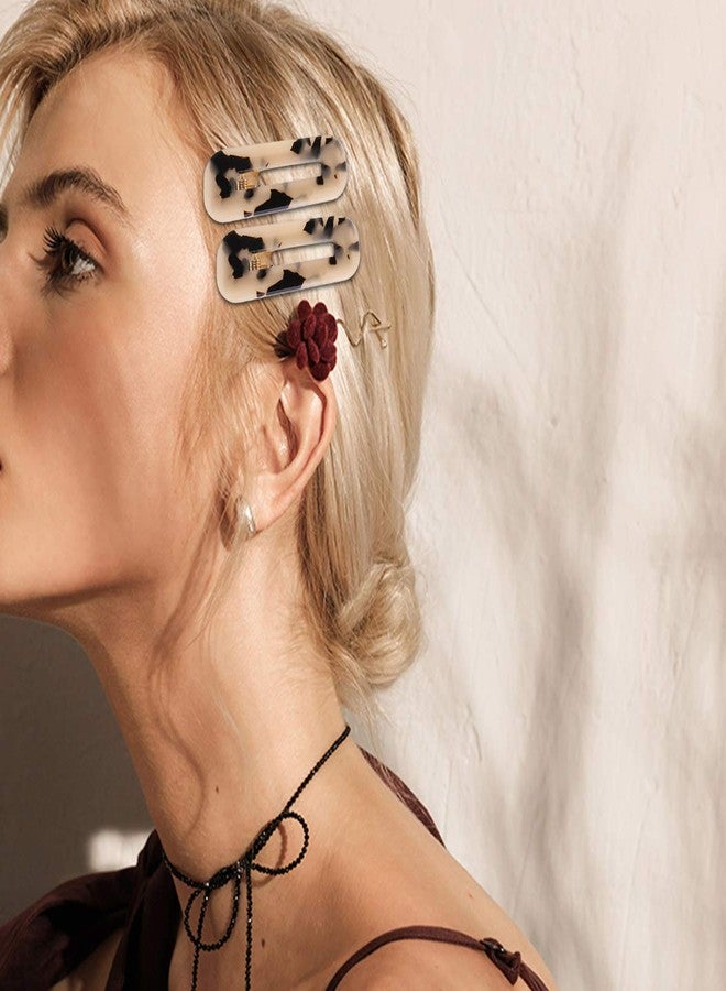 Lurrose 2 Pcs Tortoise Shell Hair Clips Leopard Barrettes Vintage Hair Clip for Girls - Image 3