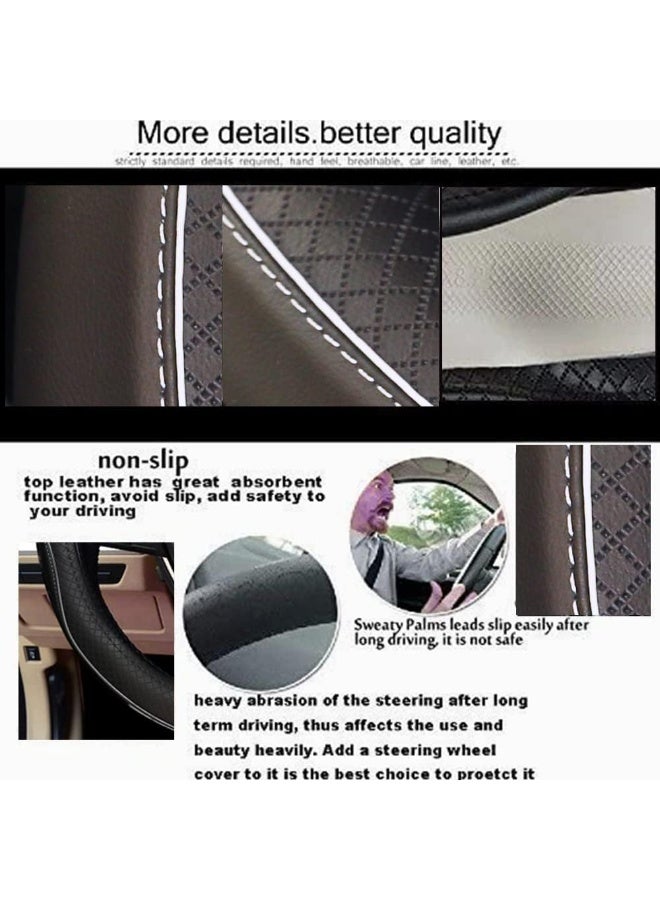 BUANIERT Car Steering Wheel Cover, Anti-Slip, Safety, Soft, Breathable, Heavy Duty, Thick, Full Surround, Sports Style (Black with White line) - Image 4