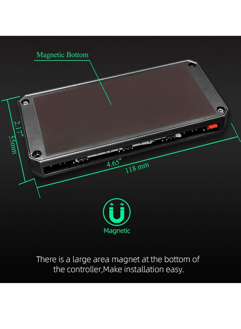 PWM Fan Temperature Controller Integrator Remote Control Computer RGB Light Adapter 8x4Pin Speed Ports 10 5V ARGB with Magnet
