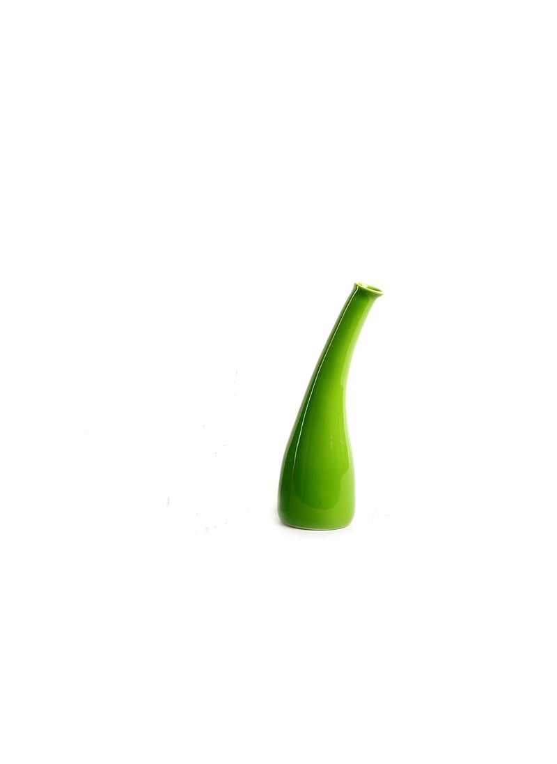 Caffeine Caffeine Ceramic Handmade Glossy Green Glazed Flower Vase (1 Pcs)  - Image 1