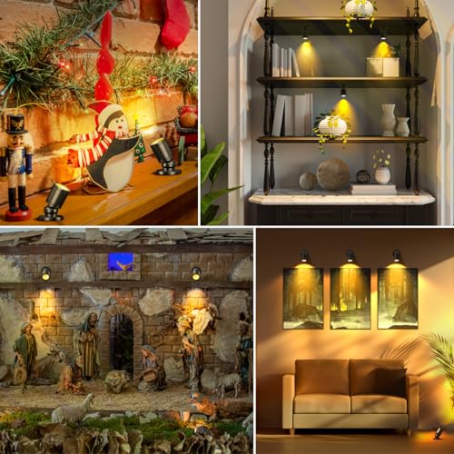 TobeBright Mini LED Spotlight Plug in, 2-in-1 Indoor Small Spot Lights for Paired Display Art Model, Wired Accent Uplights for Plant Picture (Warm White) - Image 2