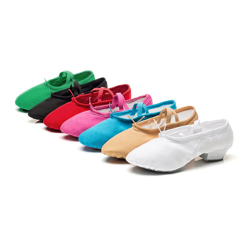 Dance shoes women''s soft bottom exercise shoes adult teacher shoes canvas with heel mid heel yoga shoes belly ethnic dance wholesale - Image 3