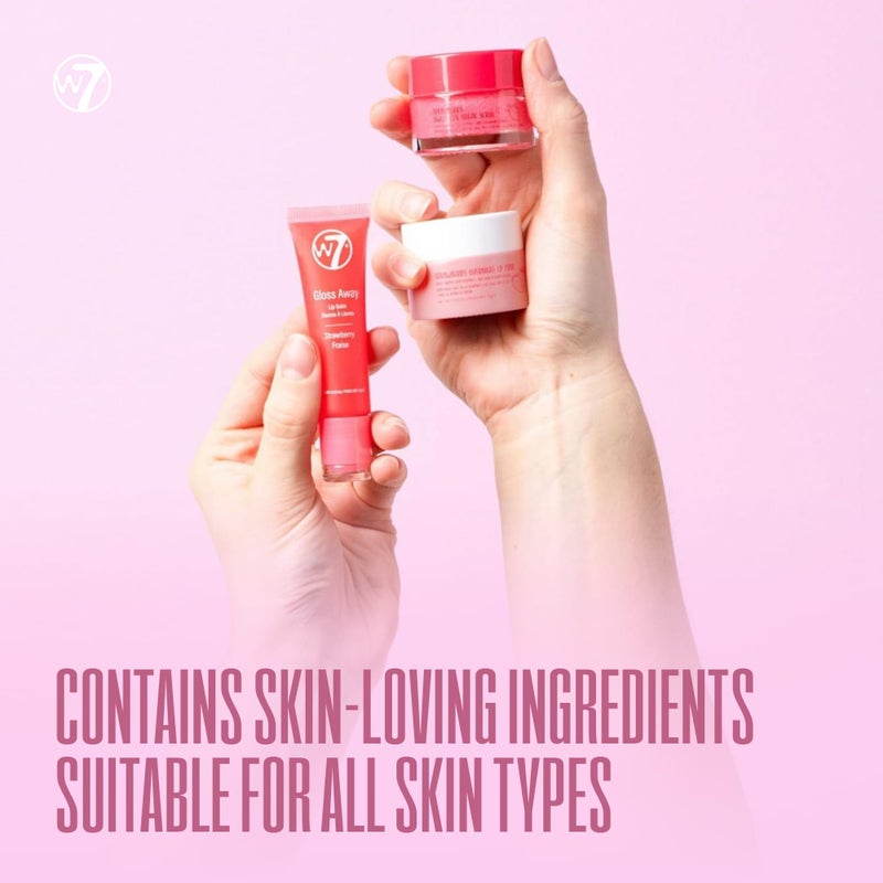 W7 Sweet Dreams Lip Care Gift Set - Overnight Mask, Balm & Scrub - Strawberry - Image 4