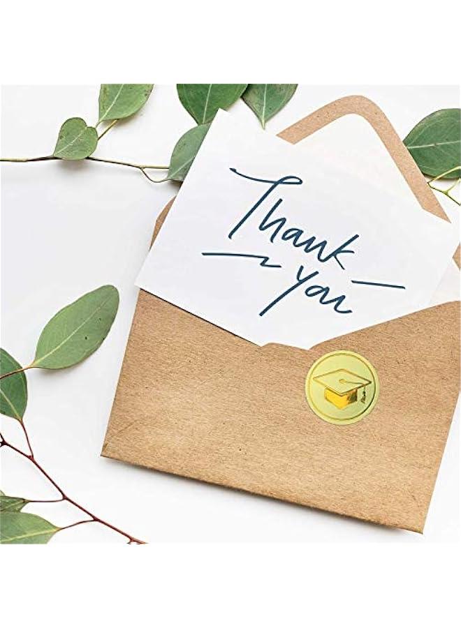 Arabest 360 Pcs Grad Metallic Sticker Graduation Cap Stickers Gold Foil Seals 1.18 Inch Graduation Hat Decals for Graduation Envelopes Diplomas Certificates School (Grad Style)  - Image 2