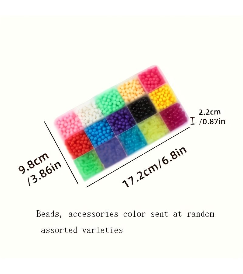 1400 Pieces Per Box 15 Color Water Sticky Beads Set 5mm Fuse Beads Kit With Storage Box And Tools Creative Refill Art Crafts No Glue - Image 4