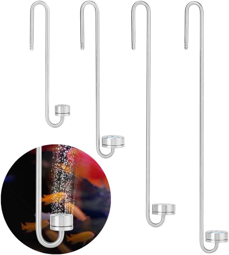 klarako CO2 Diffuser, Stainless Steel U-Shape Carbon Dioxide Atomiser +Small Atomizing Nozzle Aquarium Supply Accessories for Aquarium Plants Fish Tank(7.9" Diffuser) - Image 1