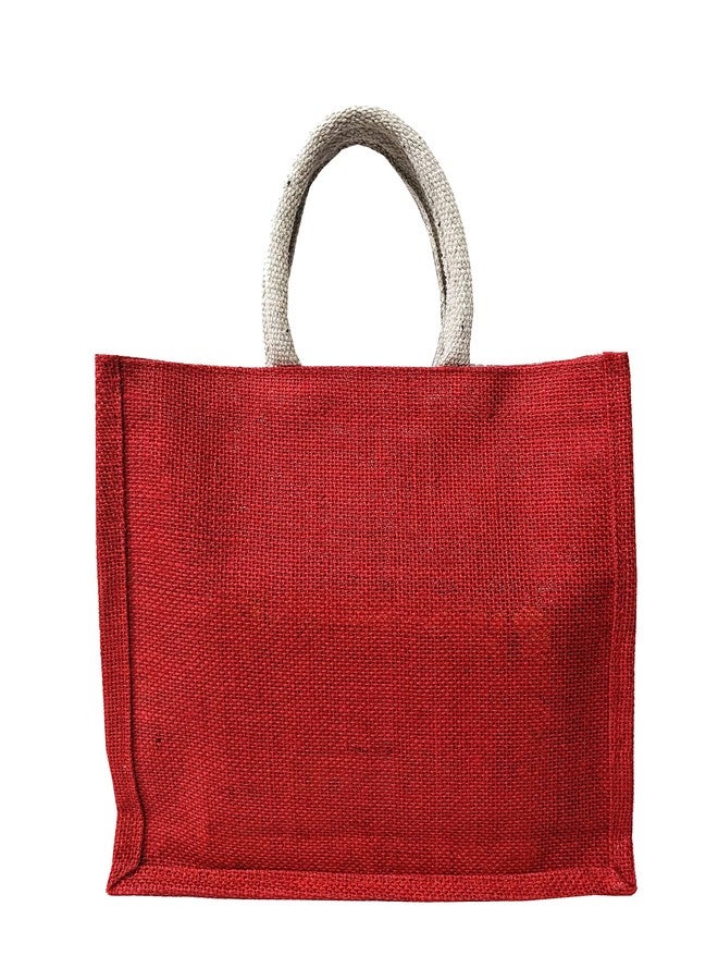 Handmakers ! Red jute bag for shopping (set of 2) - Image 1