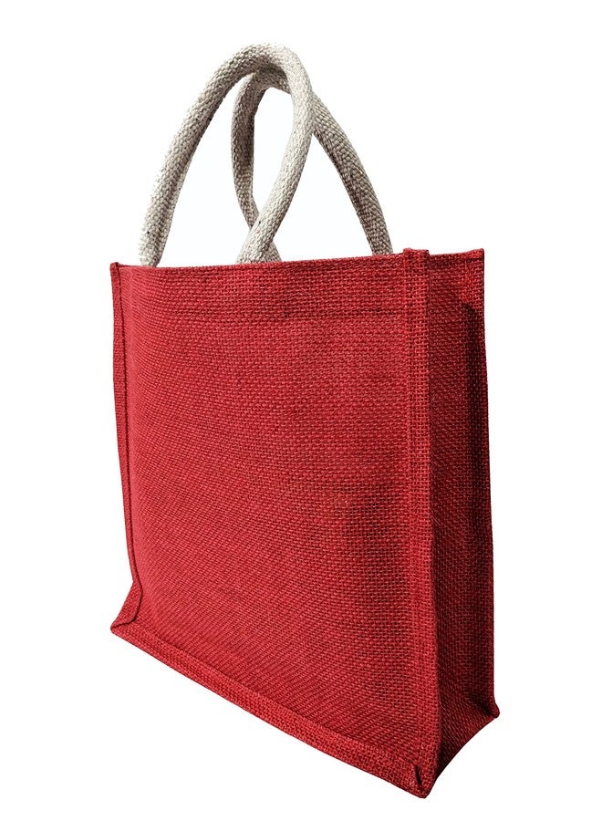 Handmakers ! Red jute bag for shopping (set of 2) - Image 2