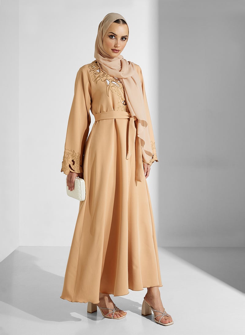 hayas closet Lace Cutwork detail Abaya - Image 5