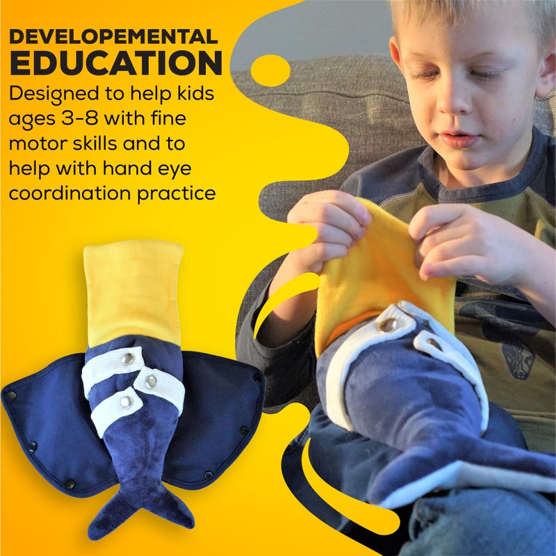 SENSORY4U Buckle Pillow Narwhal â€“ Sensory Motor Aid for Fine Motor Skills, Hand-Eye Coordination & Pediatric Occupational Therapy Support - Image 5
