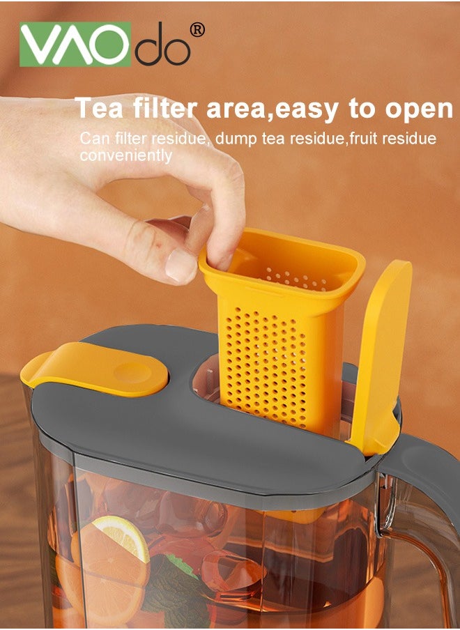 VAOdo - 5PCS Large Water Filter Pitcher for Tea and Drinking Water Milk Juice with 1 Stream Filter 4 Cup Capacity BPA Free Grey - Image 1