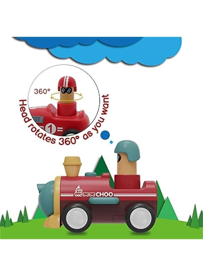 Toy Cars for Toddlers 1 2 3 4 Years Old Boy Girl, 4 Pcs Pull Back Cars for 18+ Months Baby Infant Gift, Kids Trucks Push and Go Back Friction Powered Vehicles (Transport) - Image 4