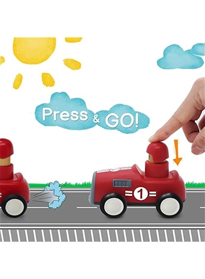 Toy Cars for Toddlers 1 2 3 4 Years Old Boy Girl, 4 Pcs Pull Back Cars for 18+ Months Baby Infant Gift, Kids Trucks Push and Go Back Friction Powered Vehicles (Transport) - Image 2