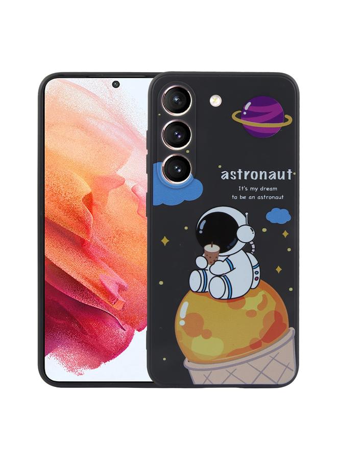 S-TOP Case For Samsung Galaxy S21 5G Milk Tea Astronaut Pattern Liquid Silicone Phone Case - Image 1