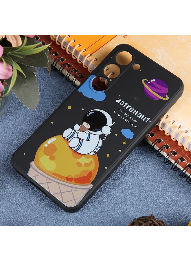 S-TOP Case For Samsung Galaxy S21 5G Milk Tea Astronaut Pattern Liquid Silicone Phone Case - Image 2