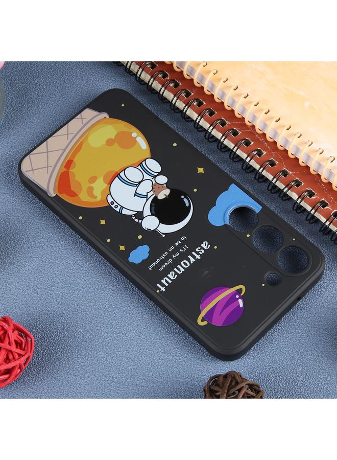 S-TOP Case For Samsung Galaxy S21 5G Milk Tea Astronaut Pattern Liquid Silicone Phone Case - Image 4