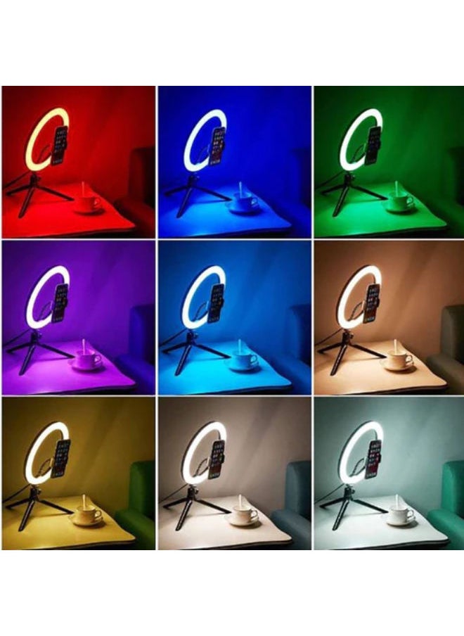 SHOPI - 10.2" MJ26 RGB LED Soft Ring Light, RGB Flash Ring Light for Camera Smartphone YouTube Video Shooting and Makeup, Light for tiktok,Musically,vigo and Many More (Without Tripod) - Image 1
