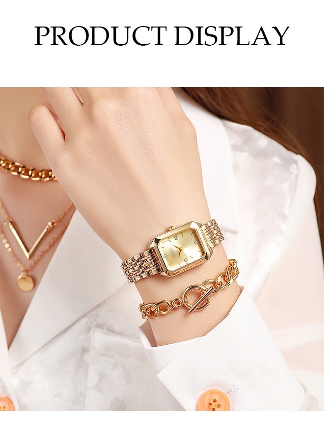 Ladies Watch Set,High End Ladies Watch Set,With Multi-Layer Necklace, Sweater Chain，Bracelet, Earrings, Ring, Suitable For Daily Use,Gatherings, Dates, And Events