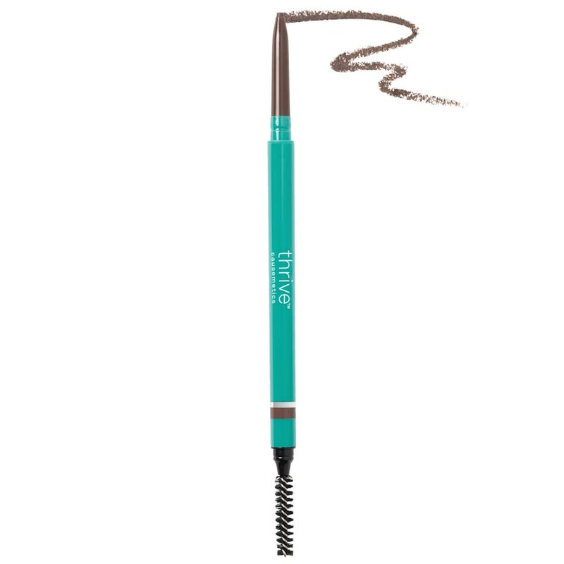Thrive Causemetics Infinity Waterproof Eyebrow Pencil, Retractable Brow Pencil with Hyaluronic Acid, Shea Butter, Dual Ended Eyebrow Brush Spoolie, Fine Tip, Vegan, Cruelty Free, Audrey (Medium Brown) - Image 1