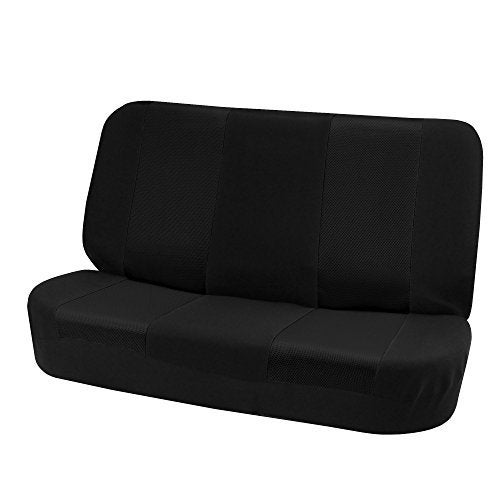 FH Group Car Seat Cover Universal Black Fit for Back Seat  Combo Small Car Seat Cover Design Car Interior Accessories for SUV Sedan  Rear Car Seat Protector with Solid Bench for Dogs and Kids