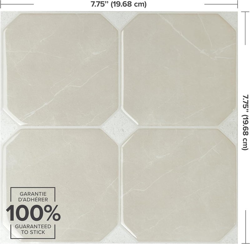 Smart Tiles Peel and Stick Backsplash - 5 Sheets of 7,66" x 7,66" - 3D Adhesive Peel and Stick Tile Backsplash for Kitchen, Bathroom, Wall Tile - Image 2