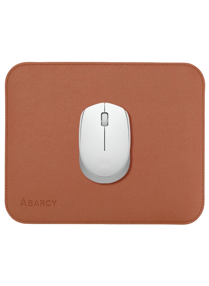 أبارسي ماوس باد جلدية - صغيرة، 25×20 سم (9.84 × 7.87 بوصة)، مقاومة للماء، غير قابلة للانزلاق، بحواف مُخيطة، متعددة الاستخدامات، للألعاب والمكتب، خفيفة وسهلة الحمل، حركة سلسة - باللون البني - Image 1