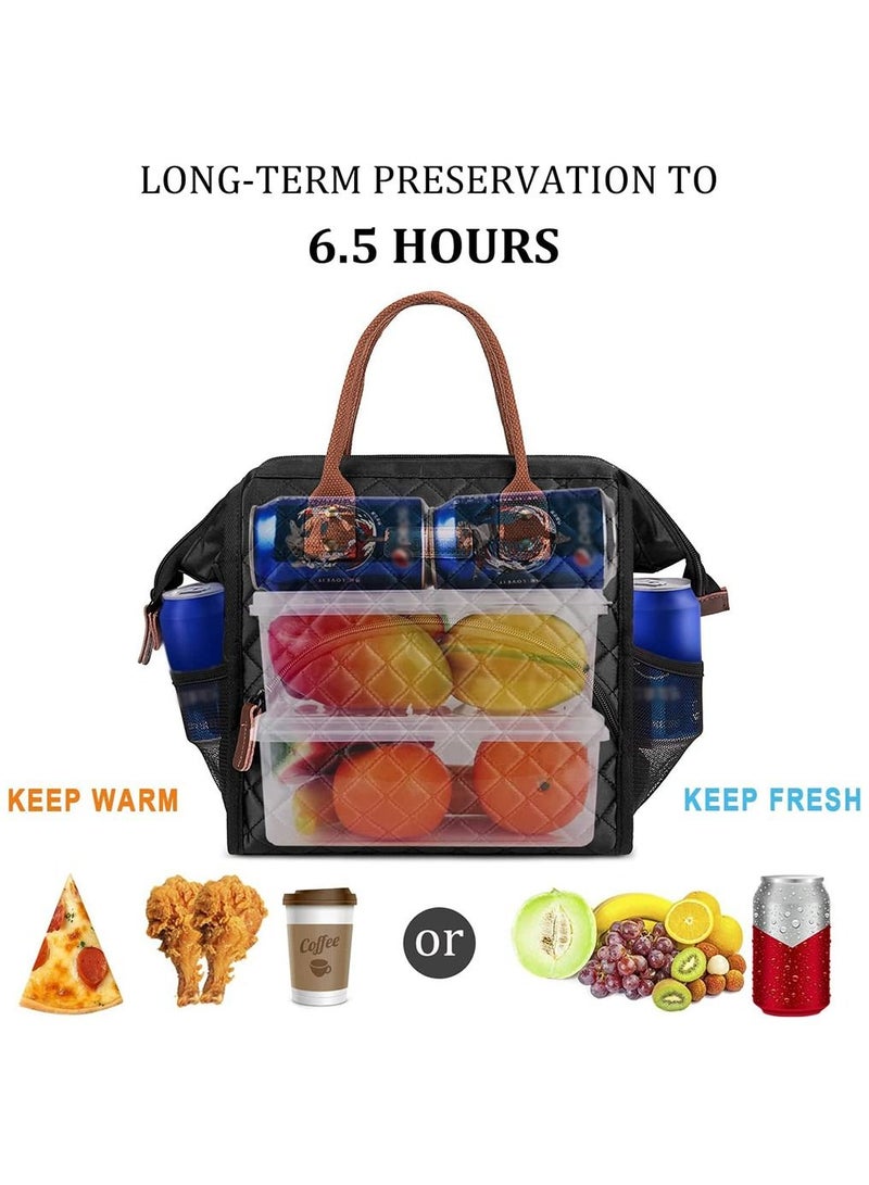 Arabest Insulated Lunch Bag, Large Leakproof Wide-Open Lunch Tote Bag, Thermal Snacks Organizer for Women Men Boys Girls Adults Work Outdoor - Image 2