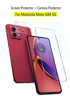موتورولا موتو G84 5G حماية الشاشة وكاميرا فيلم - شفافية عالية - تغطية كاملة ضد الخدش والصدمات - موتورولا موتو G94 5G حماية الشاشة وكاميرا فيلم