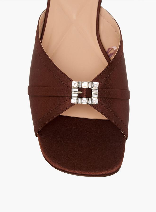 Celeste Women Embellished Satin Slip-On Sandals - Image 4