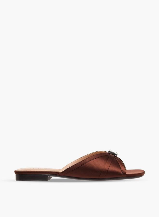 Celeste Women Embellished Satin Slip-On Sandals - Image 3