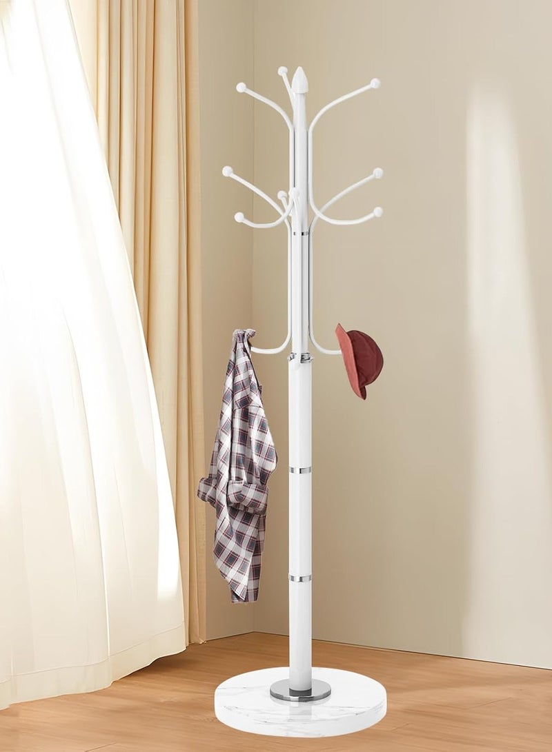 DubaiGallery Coat Stands Coat Racks Large Hanger with Shoe Rack Standing Metal Coat Rack Hat Hanger 6 Hook Space Saving Umbrella Tree Stand Multi-Purpose Coat Umbrella Stand hat Shoe Rack Metal