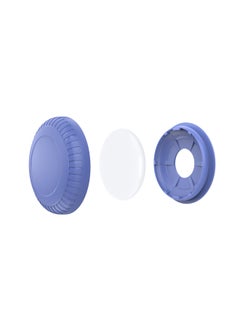 For Apple AirTag Locator Anti-lost Device Tracker PC + TPU High Adhesive Sticker Protective Cover-Color:Blue