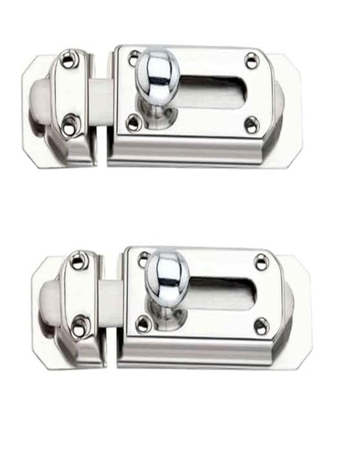 MEDBUDDY® Heavy Duty 4 Inch Steel Door Security Latch Lock with Screws | Tower Bolt| Baby Latch for Home, Bathroom, Cupboard,Kitchen & Office (Pack of 4 Pcs with Screw) - Image 1