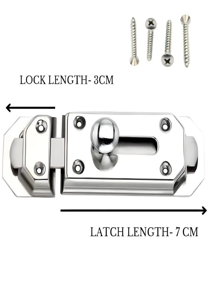 MEDBUDDY® Heavy Duty 4 Inch Steel Door Security Latch Lock with Screws | Tower Bolt| Baby Latch for Home, Bathroom, Cupboard,Kitchen & Office (Pack of 4 Pcs with Screw) - Image 2