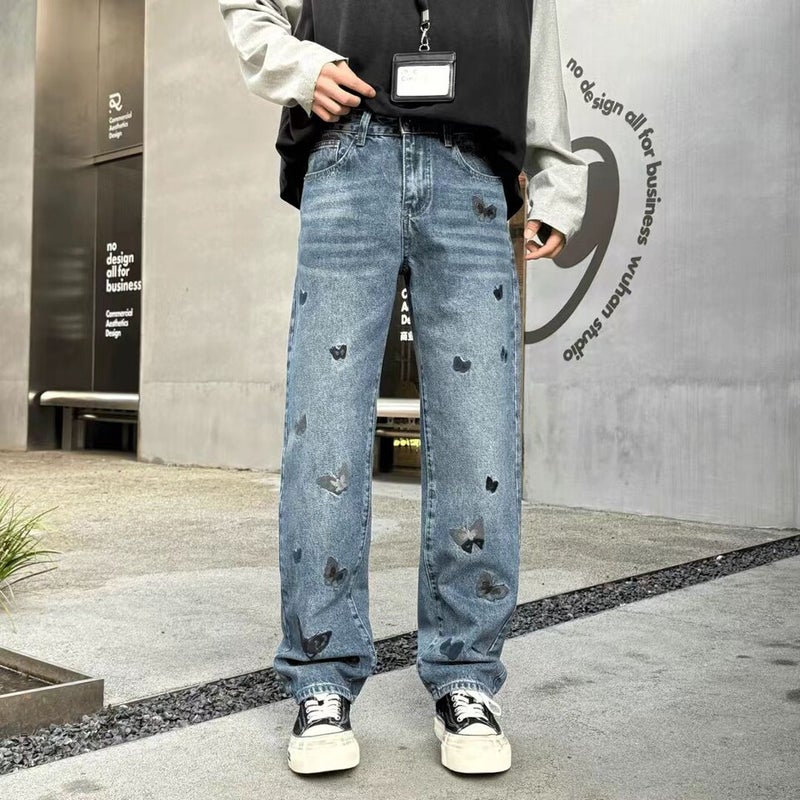 Unisex Classic Denim Jeans Loose Fit Daily Outdoor Wear - Image 1