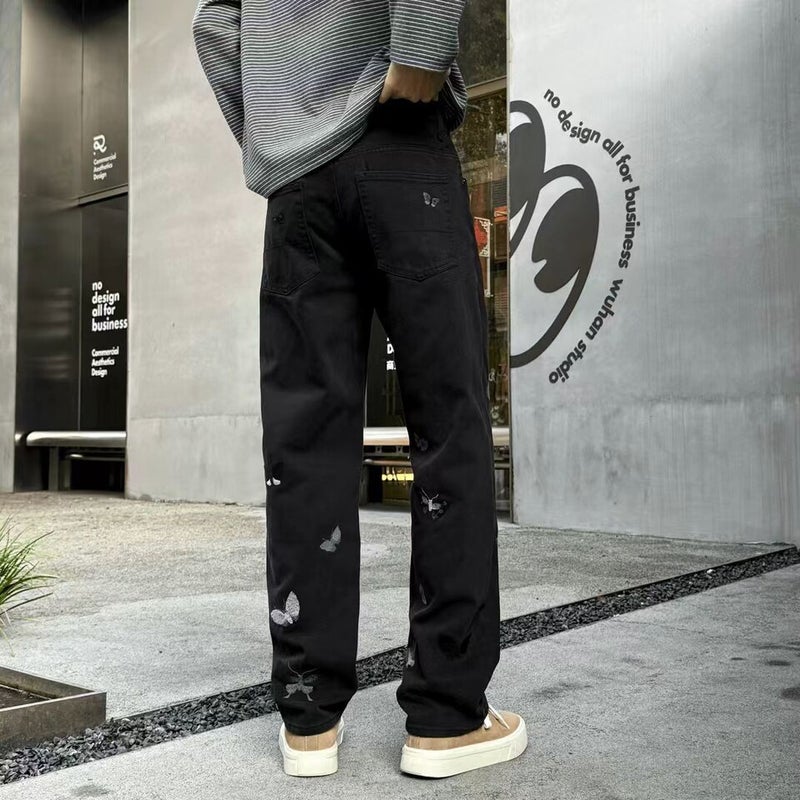 Unisex Classic Denim Jeans Loose Fit Daily Outdoor Wear - Image 3