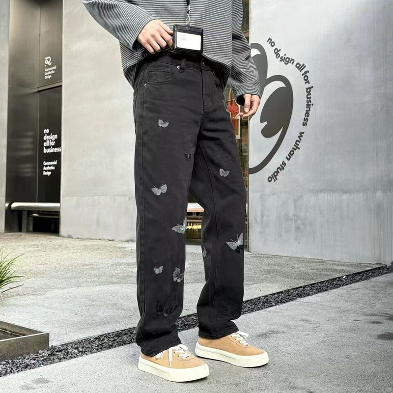 Unisex Classic Denim Jeans Loose Fit Daily Outdoor Wear - Image 4