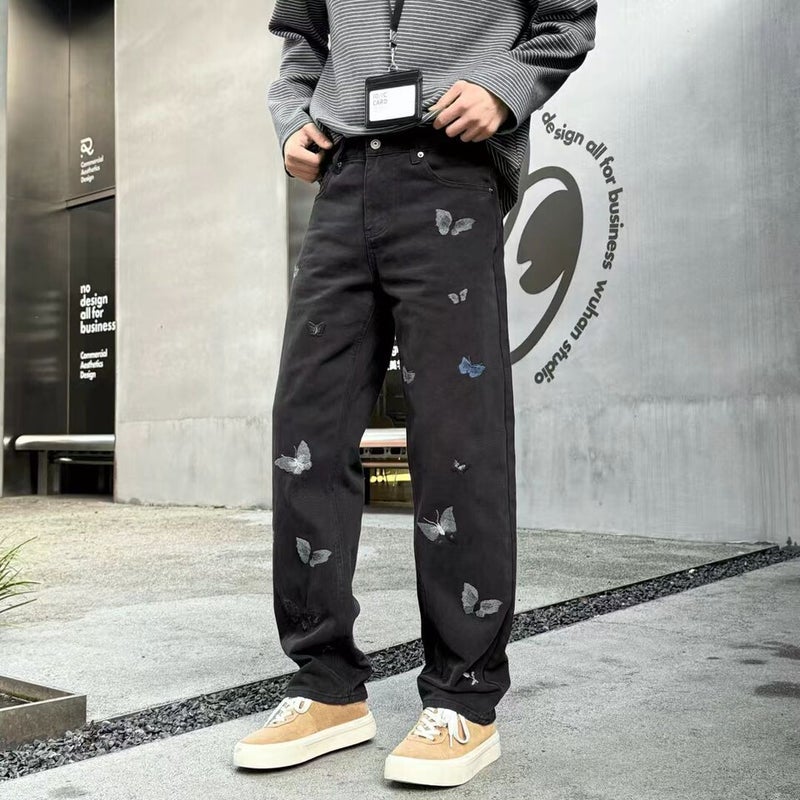 Unisex Classic Denim Jeans Loose Fit Daily Outdoor Wear - Image 2
