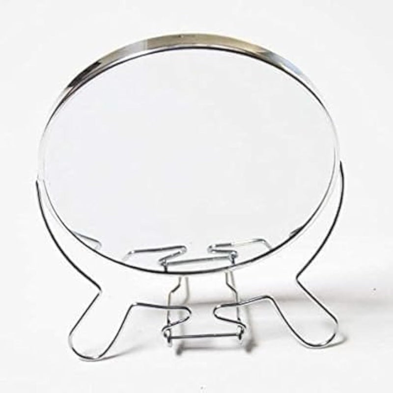 Double Sided Mirror Round On Stand Steel (15cm)