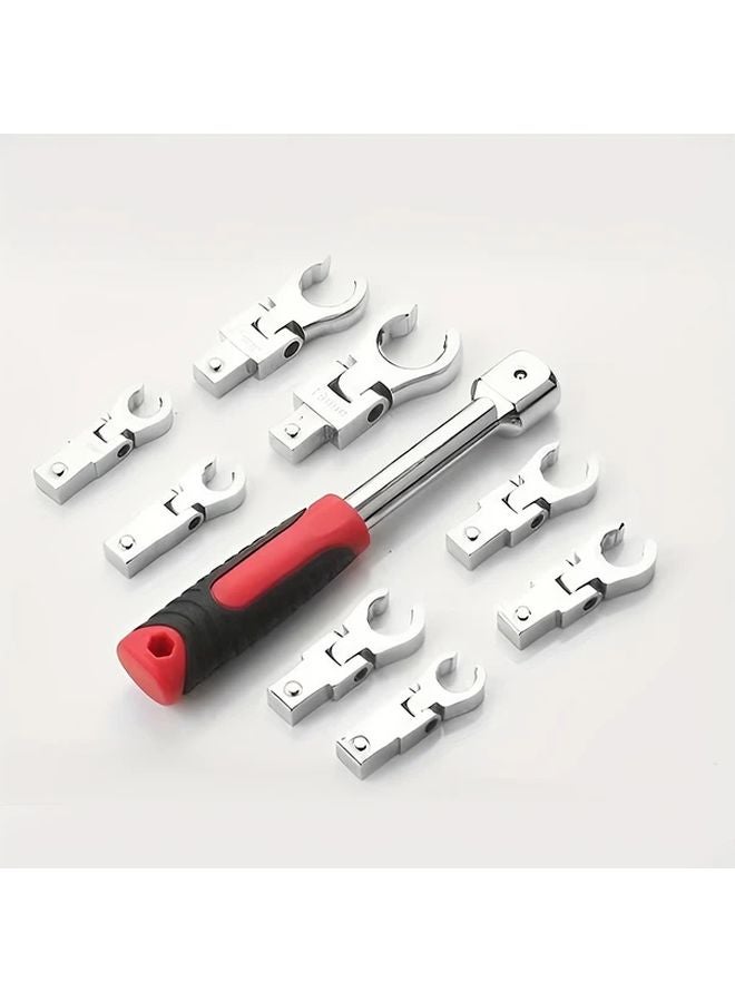 Spanner Set Detachable Oil Pipe Wrench And Changeable Head Open Wrench For Home Repairs - Image 2
