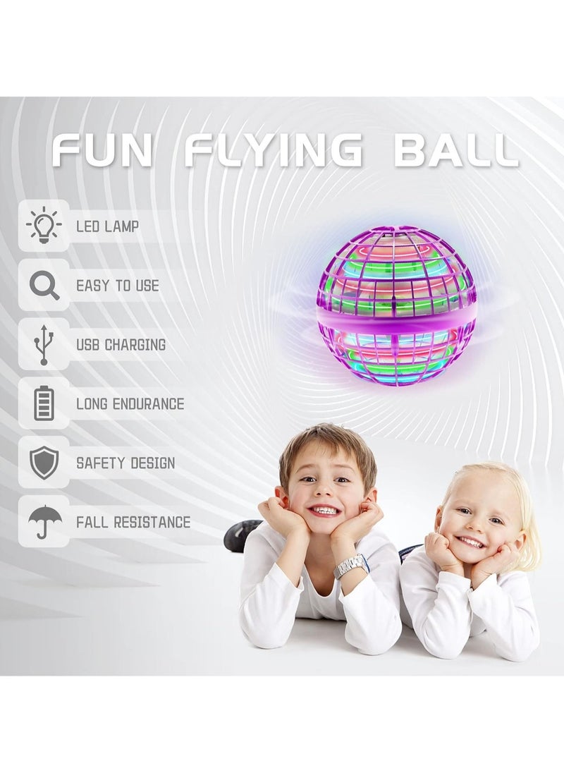 Generic Flexible Anti-Collision Flying Spinner Programmable Led Lights Ball Toy 10.4x10.2x10.2cm (Pink)  - Image 2