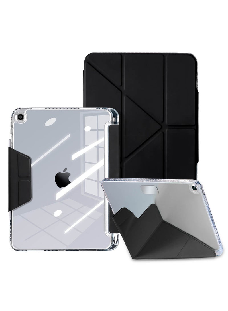 غطاء حماية لجهاز Apple iPad مقاس 10.2 بوصة 2021/2020/2019 (9/8/7) طراز رفيع، غطاء خلفي شفاف مع حامل قلم قابل للسحب، خاصية الاستيقاظ/السكون التلقائي لجهاز iPad مقاس 10.2 بوصة - Image 1