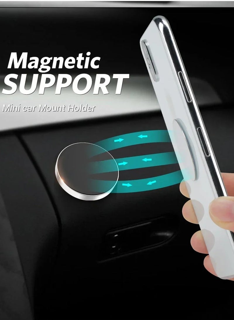 AROAQ Magnetic Car Phone Holder, Anti Slip High Power Magnet Phone Car Mount,  Portable Dashboard Bracket Mount Mobile Stand, car Cell Phone Stand for all phone models, (2pcs Black Holder, 2pcs Metal Plate) - Image 2